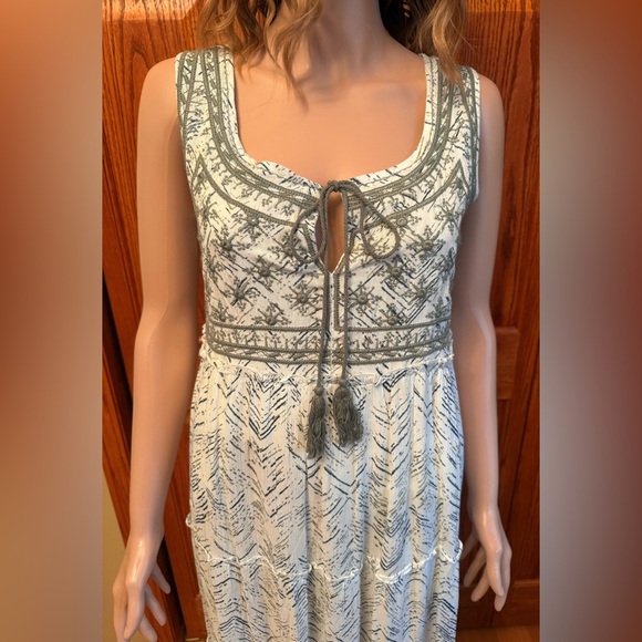 NWT Natura Women’s Size Small Maxi Bohemian Style Dress Green & Blue Sleeveless - Picture 8 of 16